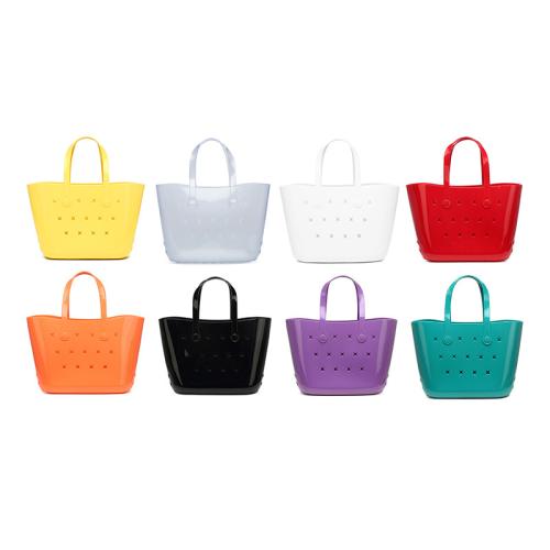 New PVC Jelly Bag Women's Large Capacity Handbag Hollow Beach Bag