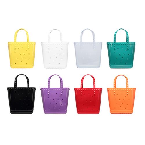 PVC jelly bag women's bag fashion hollow basket DIY beach bag