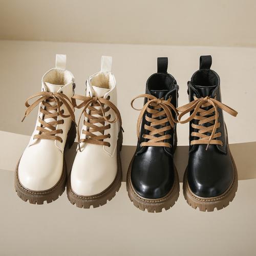 Rubber & PU Leather Women Boots, Sold By Pair