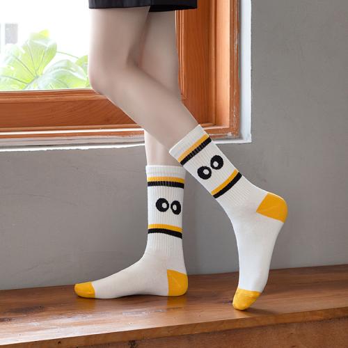 Spring and Summer New Cartoon Cartoon Eyes Socks Women's Long Socks