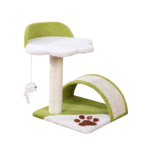 Sisal Hemp & Medium Density Fiberboard & Suede Cat Climbing Frame hardwearing patchwork green PC