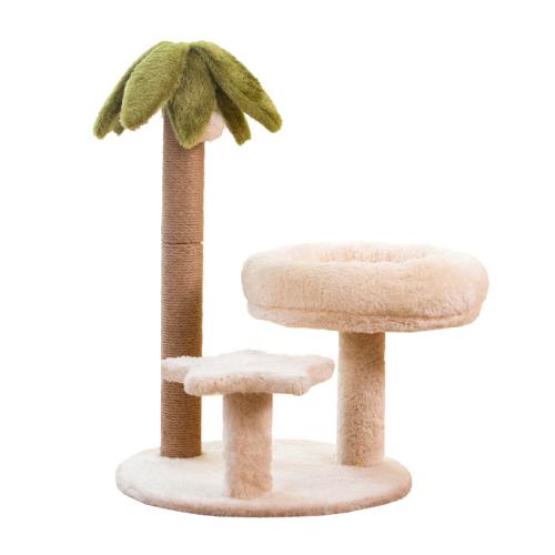 Sisal Hemp & Medium Density Fiberboard & Suede Cat Climbing Frame hardwearing patchwork mixed colors PC