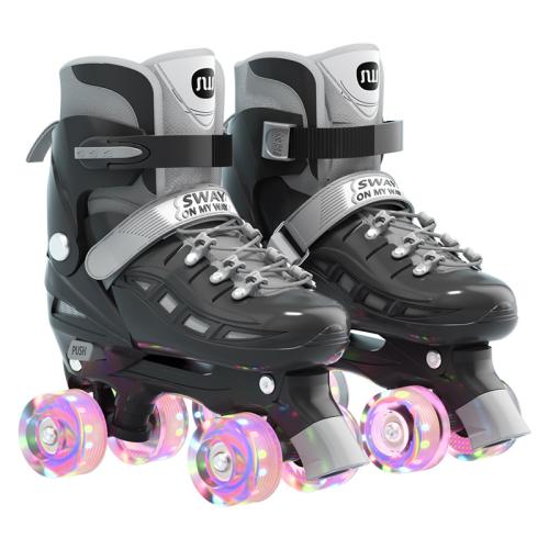 Double-row roller skates four-wheel adjustable roller skates PU flash wheel