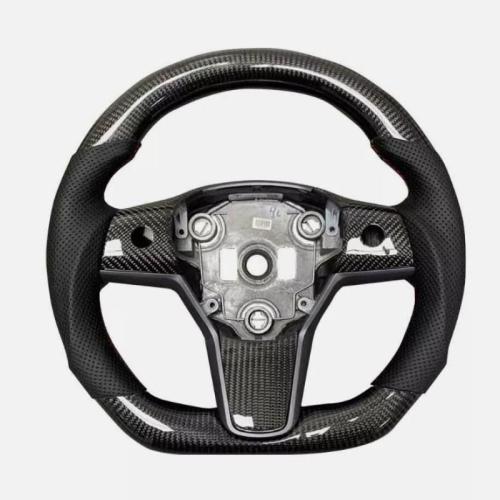 Steering Wheel w/ Heating Carbon Fiber For Tesla Model 3/Y 2017-2022