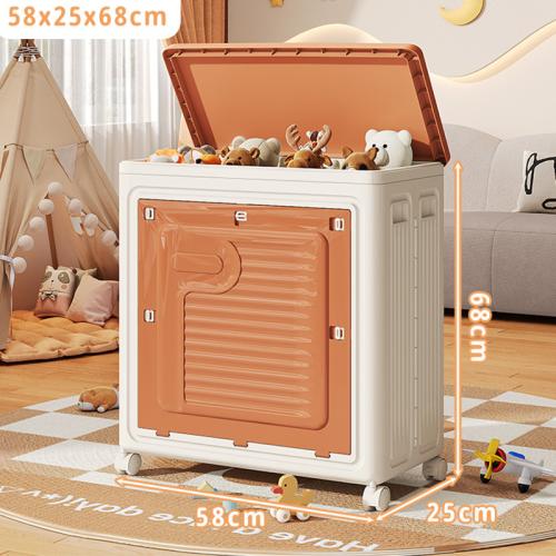 Clothes Storage Box Large Capacity Household Flip Cover with Pulley Foldable Box