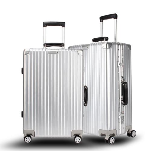 New striped aluminum frame trolley case luggage hard suitcase universal wheel