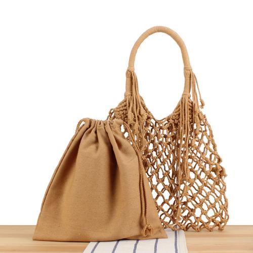 Cotton Cord Easy Matching & Tassels Woven Shoulder Bag large capacity & hollow PC