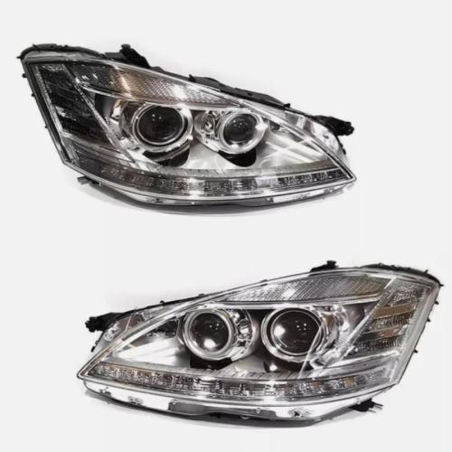 For 2007-2009 Benz S W221 S550 D1S Projector DRL Headlights Pair Xenon Models WITHOUT AFS