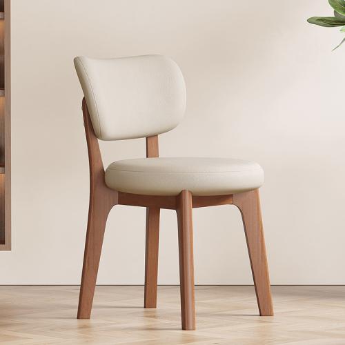 Solid Wood Dining Chair Simple Modern Home Light Luxury Soft Bag Backrest Chair