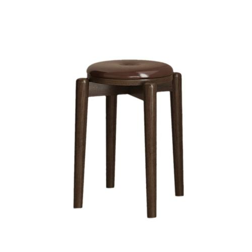 Solid Wood Stool Soft Bag Round Stool Household Stackable Simple Small Stool