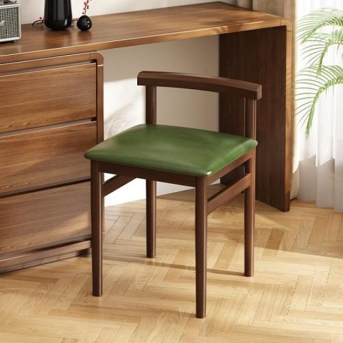 Solid wood dressing stool black walnut home makeup chair