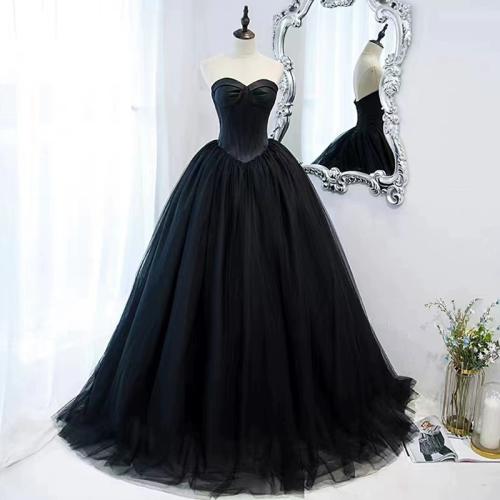 Polyester Long Evening Dress black PC