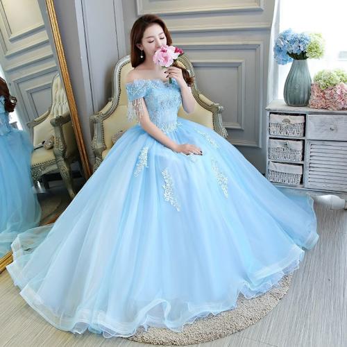 Polyester Off Shoulder Long Evening Dress PC