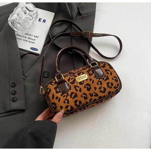 Retro Leopard Print Bag Handbag New All-match Crossbody Boston Bag