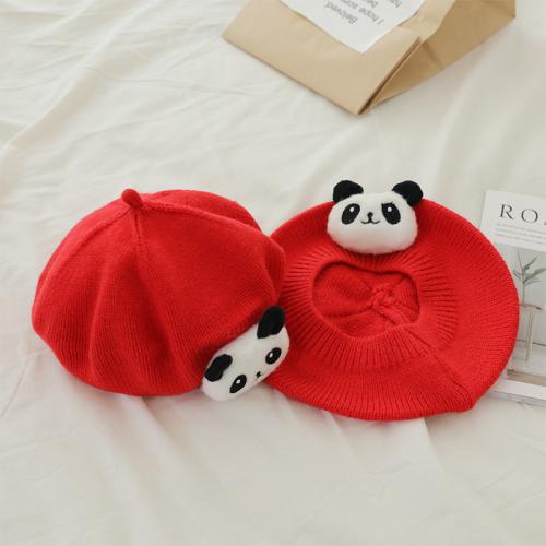 Baby hat autumn and winter wool beret cute little panda