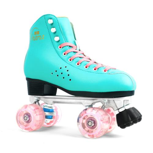 Microfiber Leather & Carbon Steel & Aluminium Alloy Roller Skates Pair