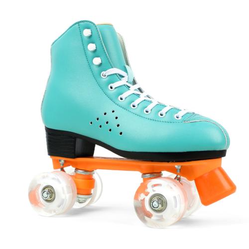 Microfiber Leather & PU Rubber & Rubber & Nylon Roller Skates Pair