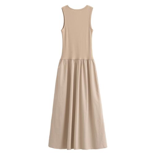 New Summer Women's Fashion Casual Two-Color Splicing Long Dress