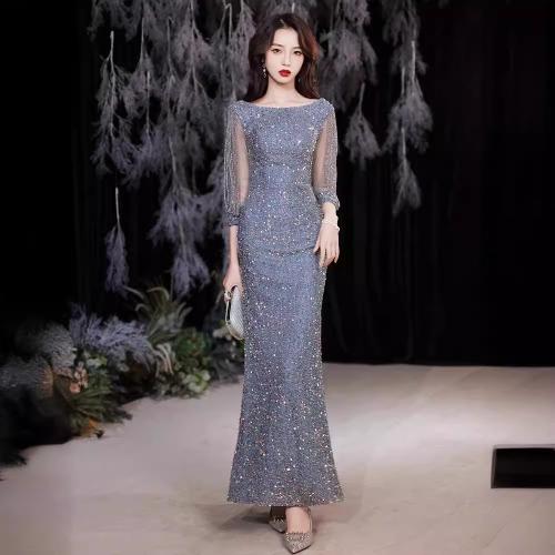 Sequin Evening Dress Women's New Banquet Dress Summer