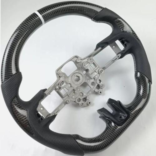 REAL CARBON FIBER Steering Wheel FOR FORD MUSTANG GT WHITE STRIPE 2015-22 years