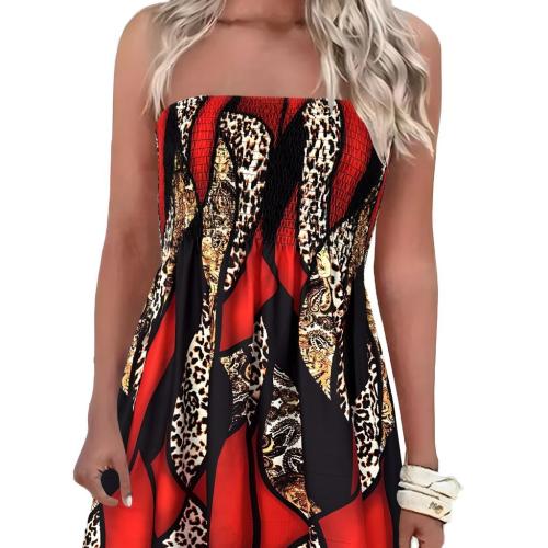 Polyester Slim Tube Top Dress & off shoulder printed mixed colors PC