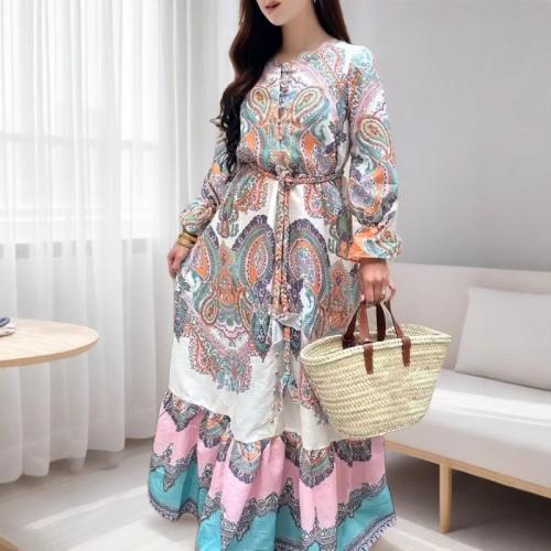 Polyester One-piece Dress multi-colored PC