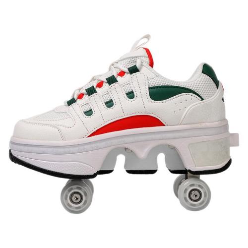 Roller Skating Shoes Four-wheel Shoes Shrinkable Wheels Shoes