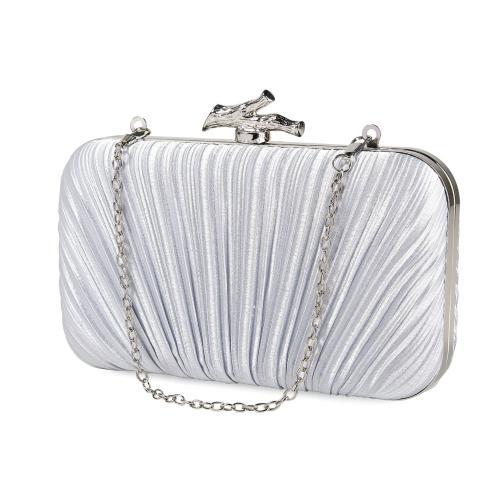 Women's Evening Bag Pleated Box Bag Simple Elegant Clutch Bag