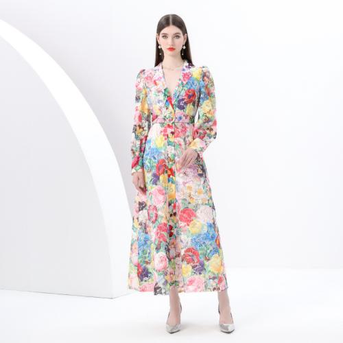 Polyester Robe d’une seule pièce Imprimé Floral pièce