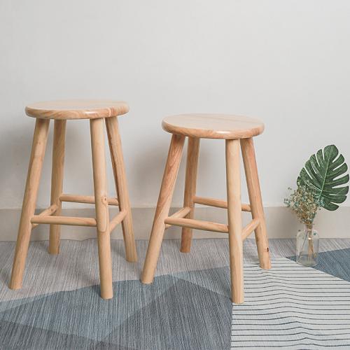 Solid Wood Household Round Stool Simple Light Low Stool Small Wooden Stool