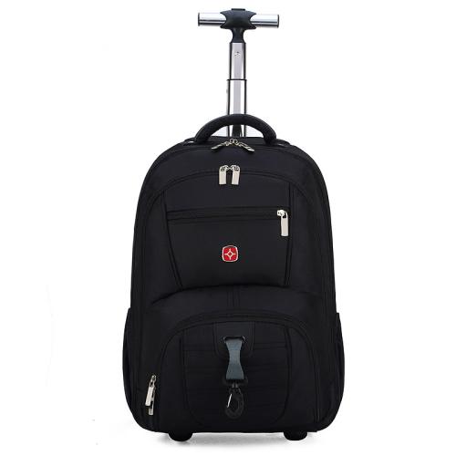 Aluminium Alloy & Rubber & Oxford Trolley School Bag for Travel & large capacity & waterproof black PC