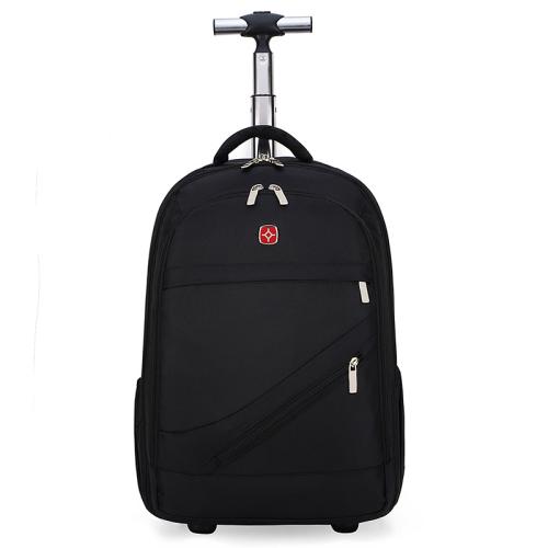 Aluminium Alloy & Rubber & Oxford Trolley School Bag for Travel & large capacity & waterproof black PC