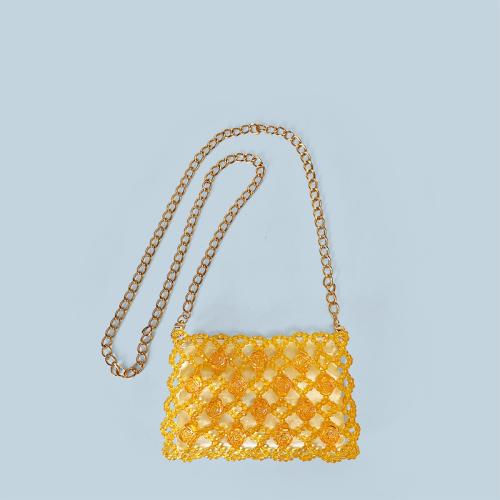 Fashionable Handmade Acrylic Beaded Bag Hollow Crossbody Bag Woven Beaded Bag