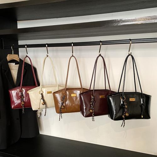 PU Leather easy cleaning & Easy Matching Handbag with hanging ornament Solid PC