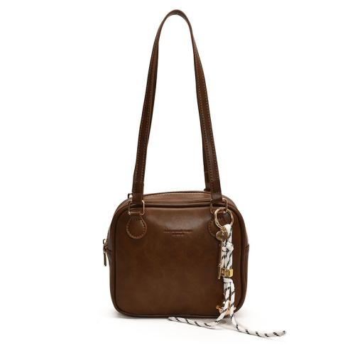 PU Leather Concise & Easy Matching Handbag with hanging ornament Solid PC