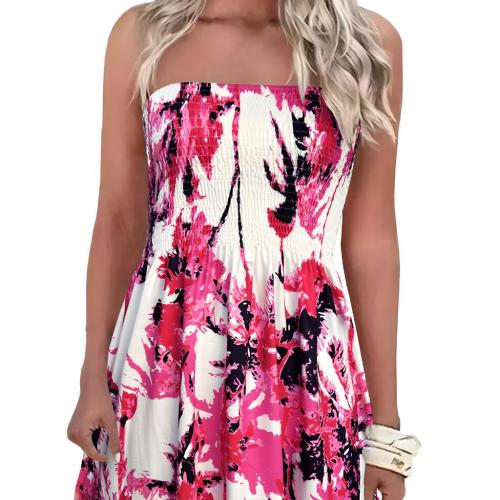 Polyester Slim Tube Top Dress & off shoulder printed mixed colors PC