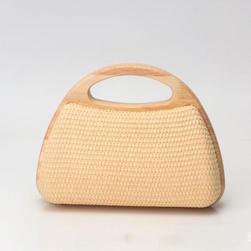 Wood & Straw Easy Matching & Weave Clutch Bag beige PC