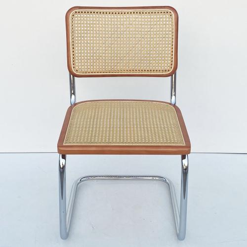 Solid Wood Vintage Wicker Dining Chair Retro Home Use Backrest Chair