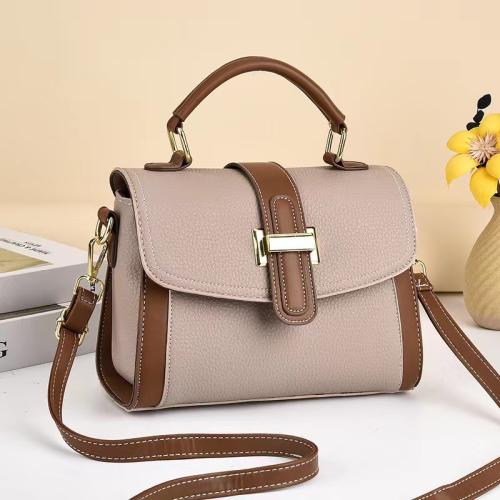 PU Leather hard-surface & Concise & Easy Matching Handbag attached with hanging strap PC