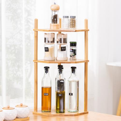 Kitchen Storage Rack Countertop Corner Triangle Shelf Multi-functional Desktop Storage Rack