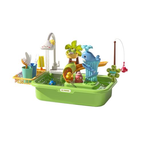 Children's electric circulating water outlet wash basin suit play house water toys