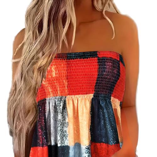 Polyester Slim Tube Top & off shoulder printed PC