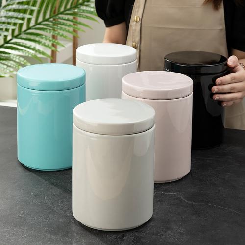 Bamboo & Porcelain Storage Jar PC