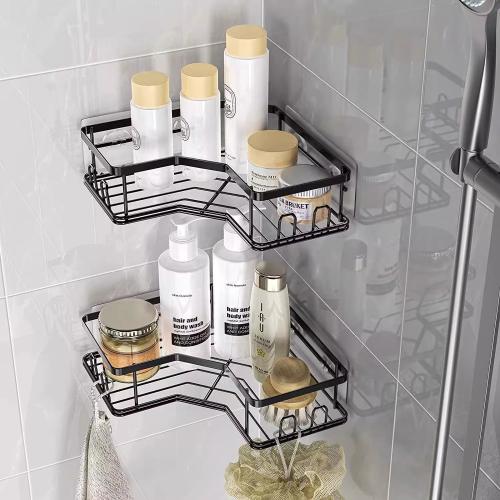 Punch-free triangle storage rack bathroom Kitchen iron storage rack