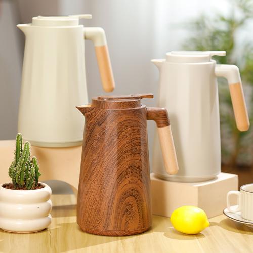 Plastic Thermo Pot Glass & Wood PC