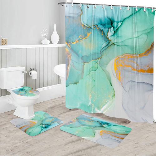 Polyester Ensemble d’accessoires de salle de bains Imprimé couleur et motif différents pour le choix pièce