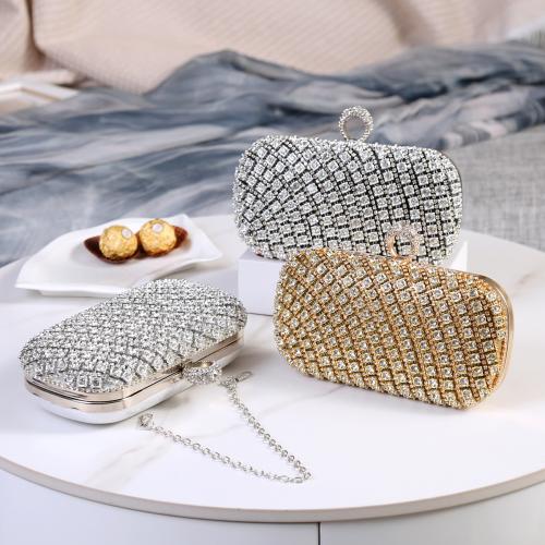 Metal & Polyester Clutch Bag with rhinestone PC