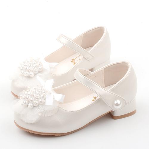 Beef Tendon & Microfiber PU Synthetic Leather chunky Girl Kids Shoes Pair