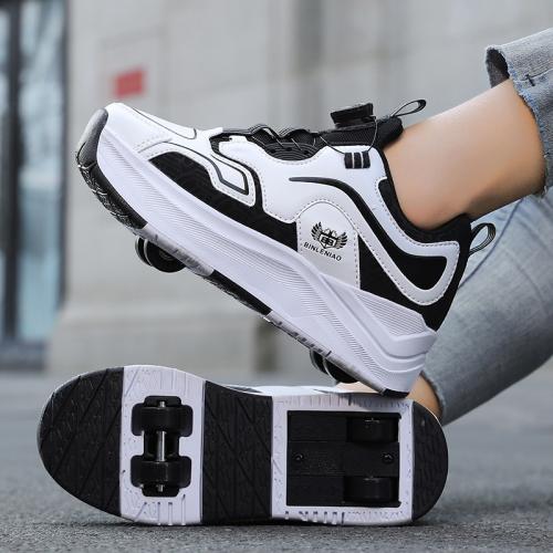 PU Rubber & Thermo Plastic Rubber & PU Leather & Gauze Children Wheels Shoes hardwearing Pair