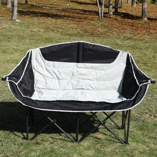 Metal & Oxford Silla plegable, negro,  trozo